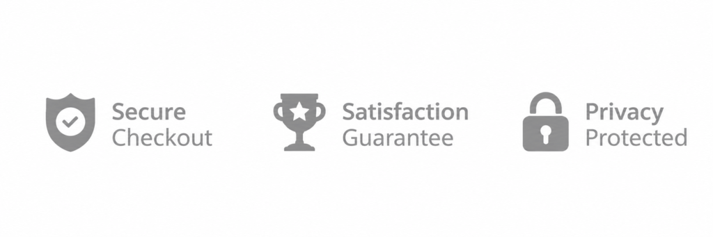 SodaSlim secure checkout, satisfaction guarantee, and privacy protected trust badges