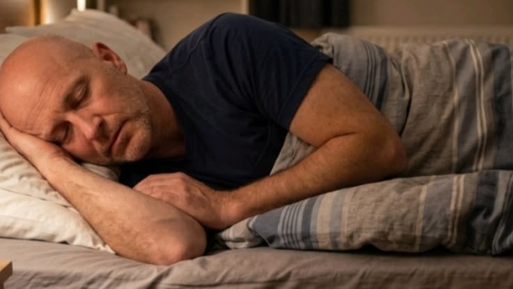 Person sleeping peacefully on their side – calm and restful nights