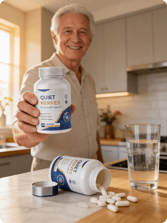 Health professional presenting the Quiet Nerves supplement
